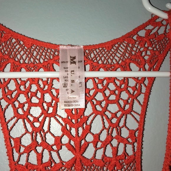 Orange Crotchet tank top - Picture 2 of 3